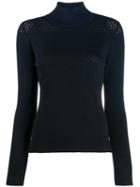 Fendi Perforated Knitted Sweater - Blue