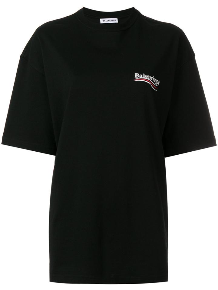 Balenciaga Oversized Logo T-shirt - Black