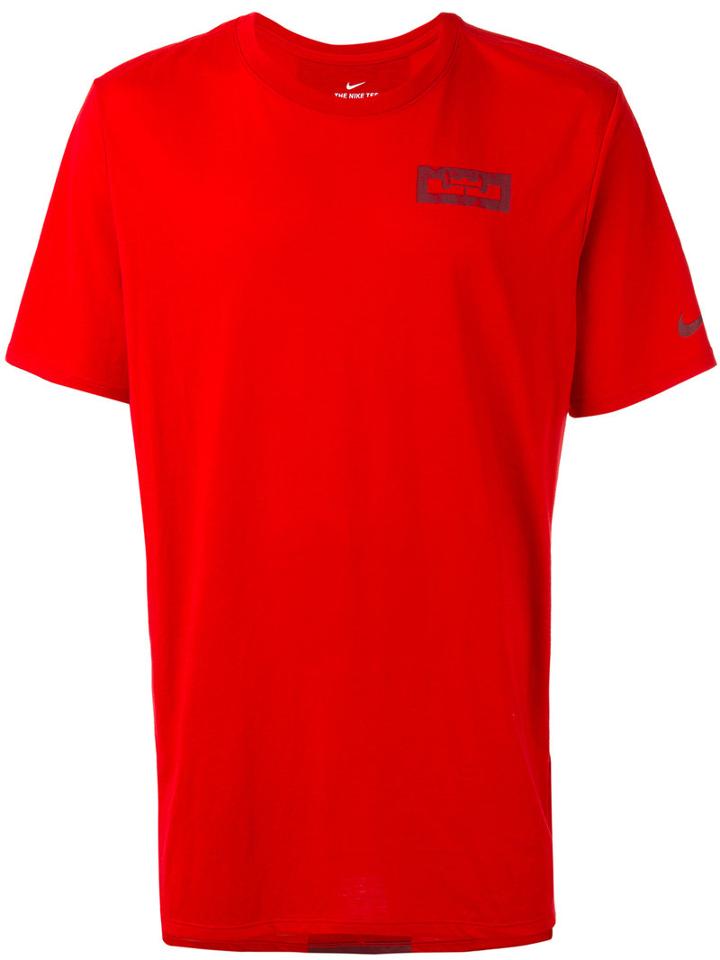 Nike Logo T-shirt, Men's, Size: Small, Red, Cotton/polyester/viscose