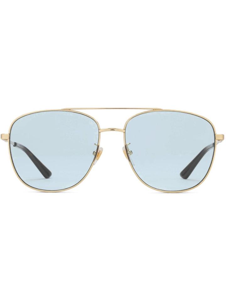 Gucci Eyewear Occhiali Da Sole Navigator In Metallo - Metallic