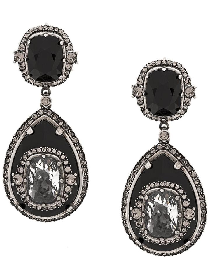 Alexander Mcqueen Gemstone Pendant Earrings - Silver