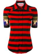 Givenchy - Striped Printed Sleeve Shirt - Women - Viscose - 40, Black, Viscose