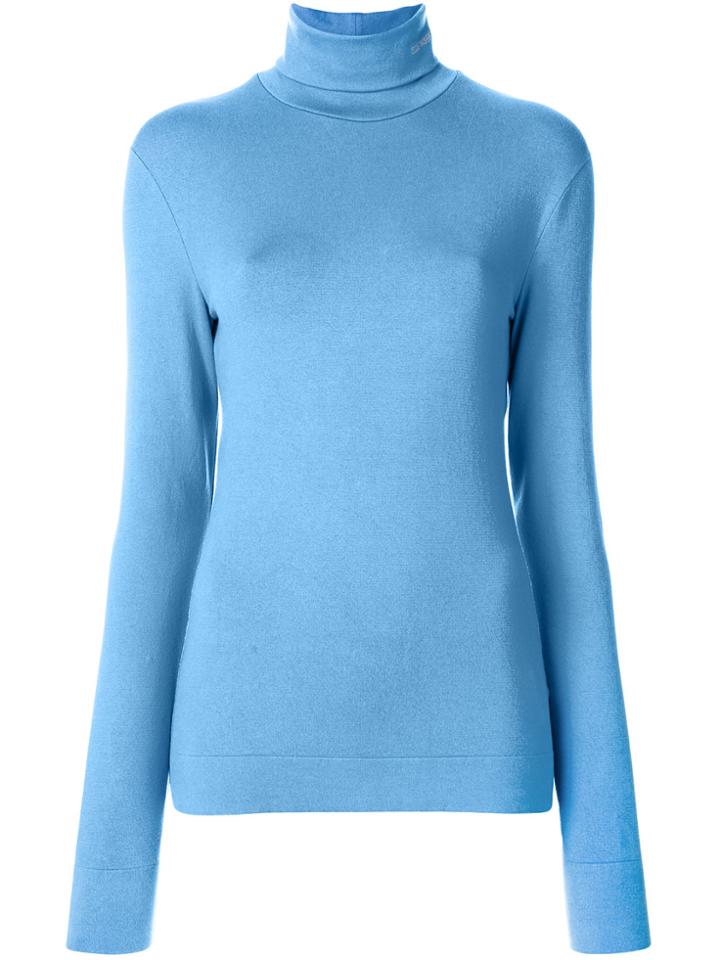 Calvin Klein High Neck Blouse - Blue