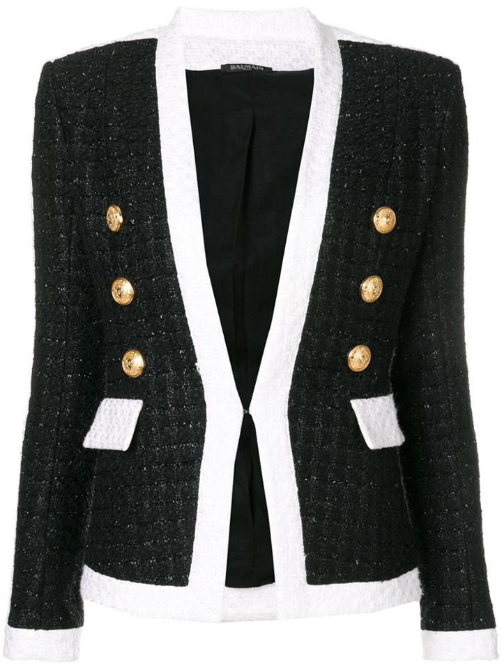 Balmain Double Breasted Fitted Jacket - Black