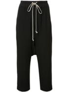 Rick Owens Drop-crotch Cropped Trousers - Black