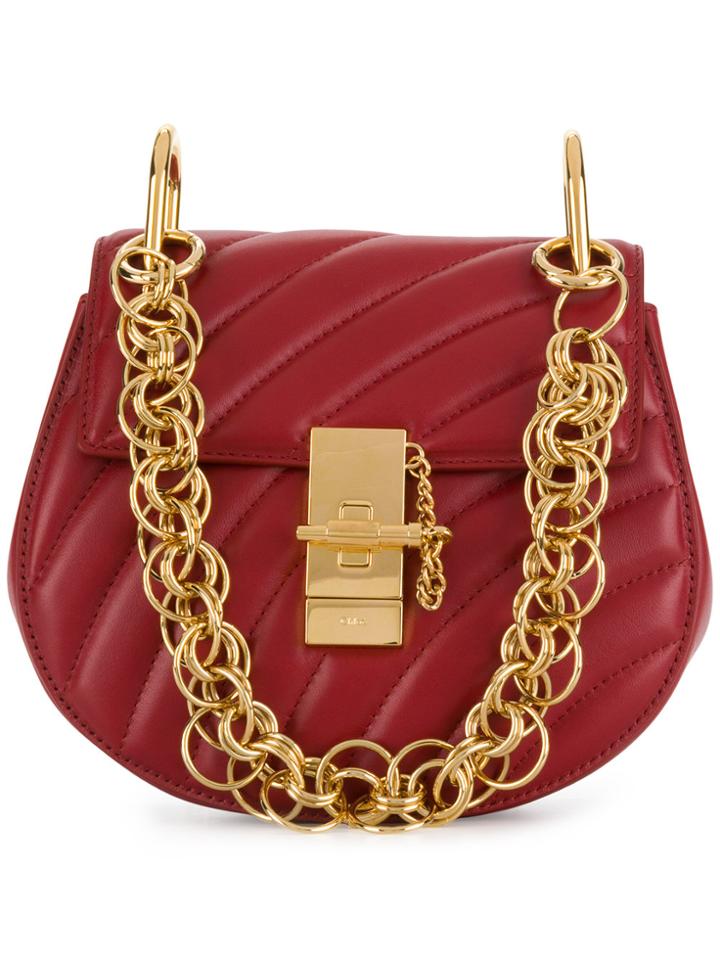 Chloé Quilted Drew Shoulder Bag - Red