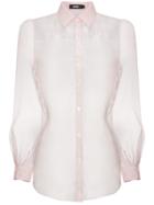 Charm's Pink Organza Sheer Long Sleeve Shirt
