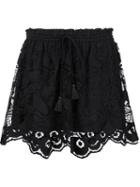 Chloé Embroidered Skirt, Women's, Size: 38, Black, Cotton/polyamide