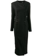 Matériel Fitted Button Detail Dress - Black
