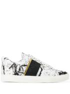Versace Collection Marble Print Low-top Sneakers - White