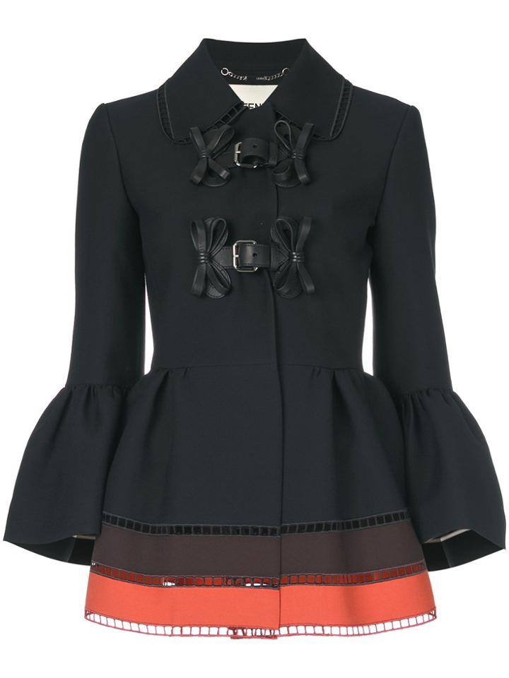 Fendi Panelled Peplum Jacket - Black