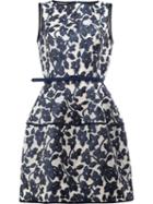 Oscar De La Renta Floral Pattern Dress, Women's, Size: 8, Black, Silk/nylon/polyamide/metallic Fibre