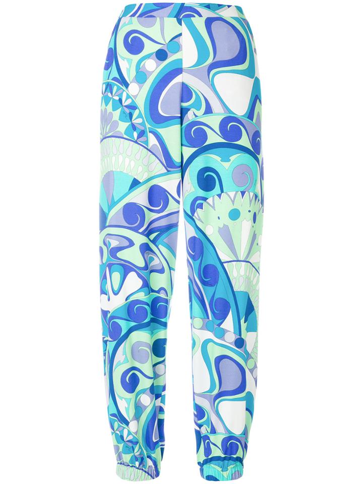Emilio Pucci Printed High-waist Trousers - Blue
