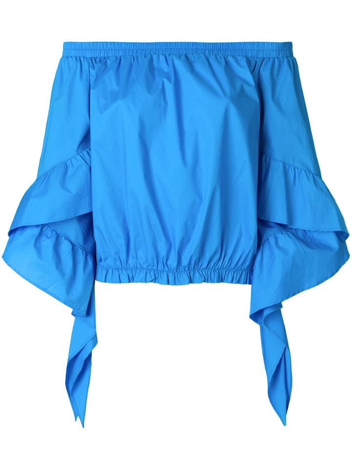 Isabelle Blanche Off-shoulder Ruffle Blouse - Blue