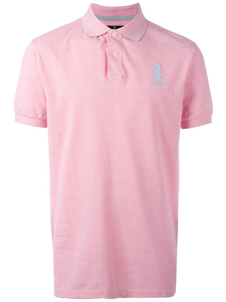 Hackett Logo Embroidery Polo Shirt, Men's, Size: Small, Pink/purple, Cotton/spandex/elastane