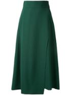 H Beauty & Youth A-line Asymmetric Skirt, Women's, Size: Small, Green, Cotton