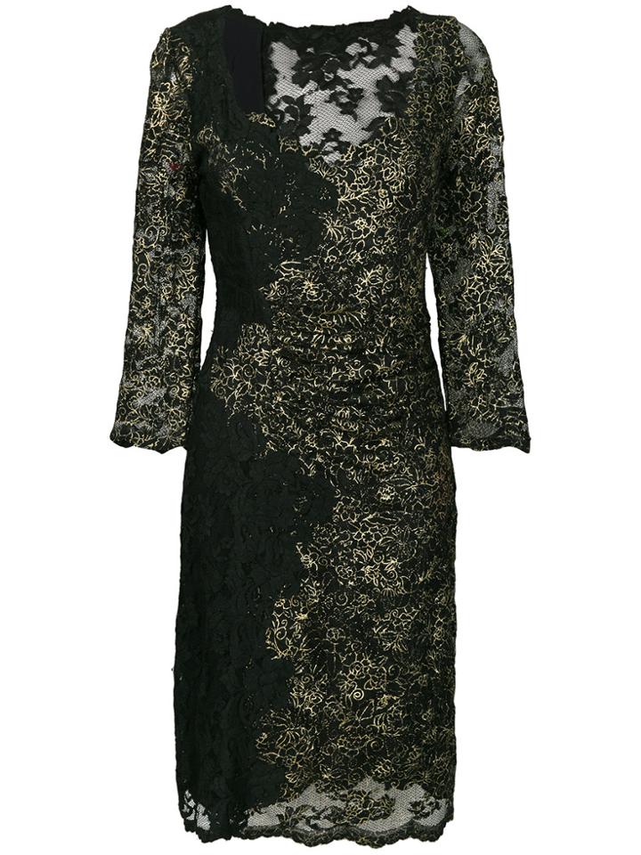 Olvi S Lace V-neck Dress - Black
