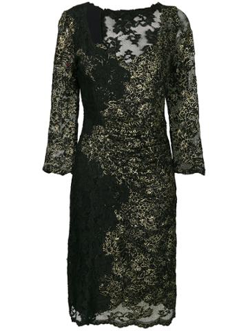 Olvi S Lace V-neck Dress - Black