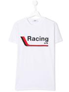 Msgm Kids Racing Print T-shirt - White