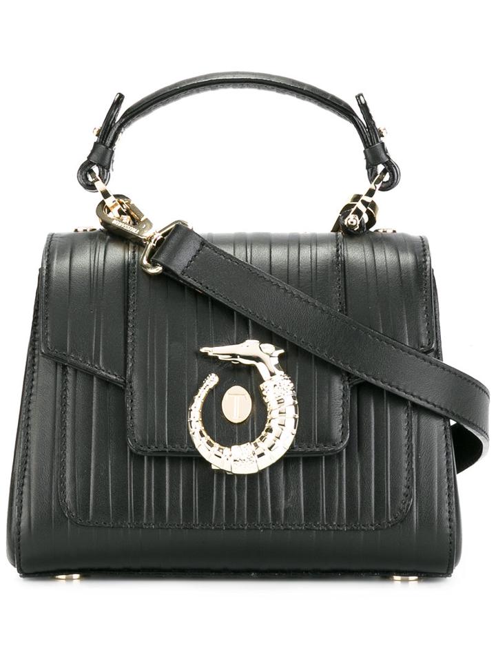 Trussardi Mini Lovy Bag, Women's, Black, Calf Leather/polyester