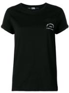 Karl Lagerfeld Logo Embroidered T-shirt - Black
