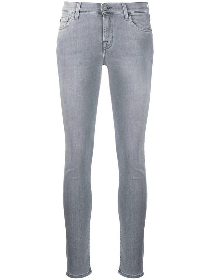7 For All Mankind Faded Skinny Style Jeans - Grey