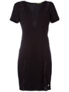 Versace Jeans Round Neck Dress, Women's, Size: 46, Black, Polyamide/spandex/elastane/viscose