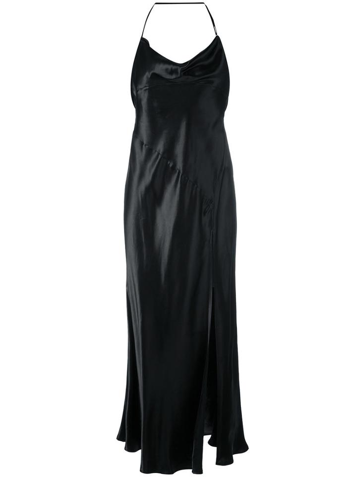 Attico - Backless Front Slit Dress - Women - Viscose - 3, Black, Viscose