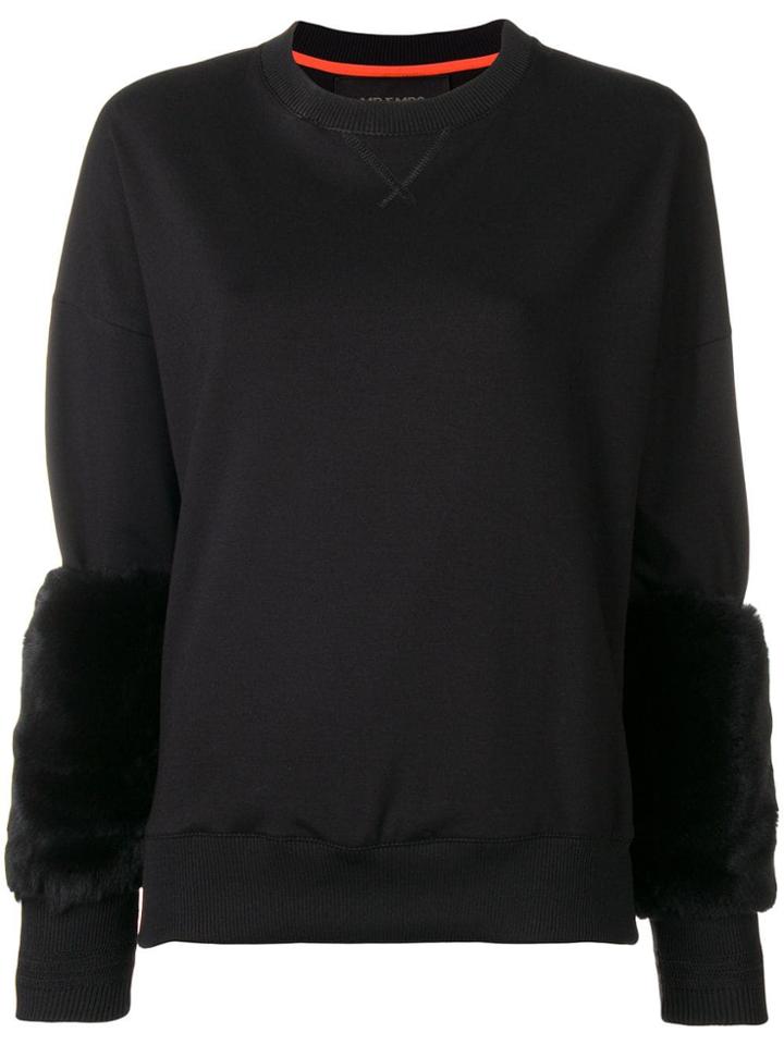 Mr & Mrs Italy Fur-cuff Fitted Sweater - Black