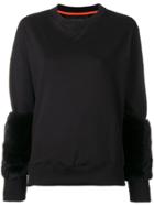 Mr & Mrs Italy Fur-cuff Fitted Sweater - Black