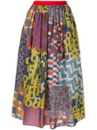 Kolor Patchwork Midi Skirt - Multicolour