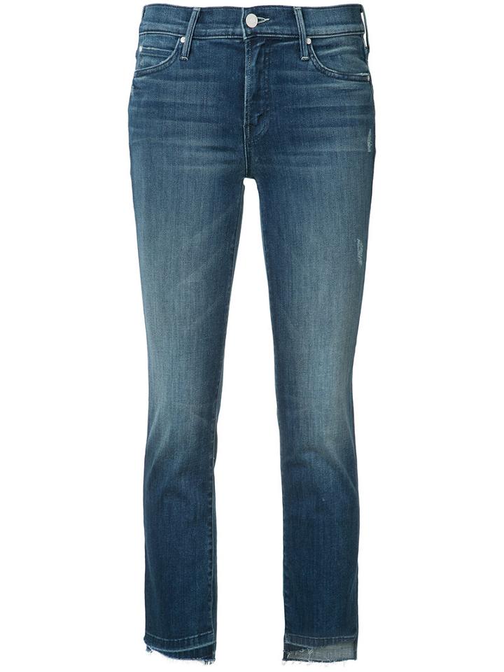 Mother Cropped Skinny Jeans, Women's, Size: 24, Blue, Cotton/polyester/spandex/elastane