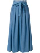 Fabiana Filippi Pleated Belted Skirt - Blue