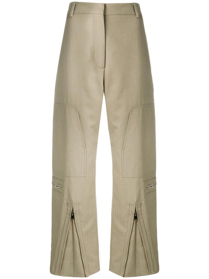 Stella Mccartney Front Zip Cropped Trousers - Brown