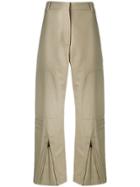 Stella Mccartney Front Zip Cropped Trousers - Brown