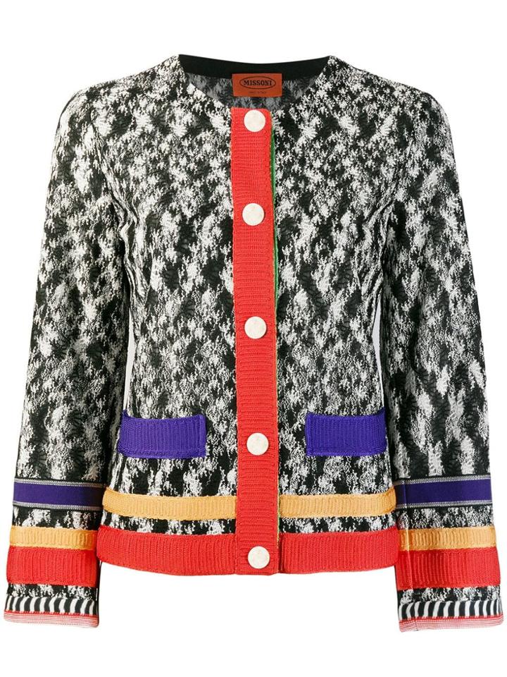Missoni Pre-owned 2000's Ribbed Details Woven Jacket - Black