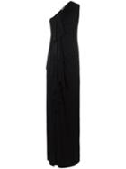 Givenchy Gathered One Shoulder Gown, Women's, Size: 38, Black, Viscose/spandex/elastane/polyamide/silk