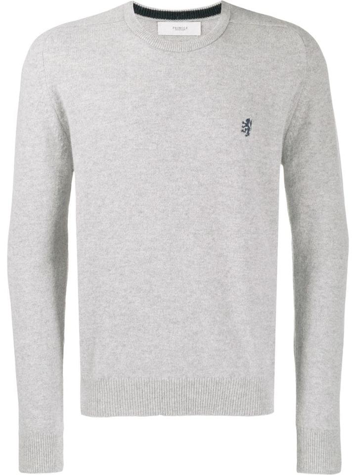 Pringle Of Scotland Logo Embroidered Sweater - Grey