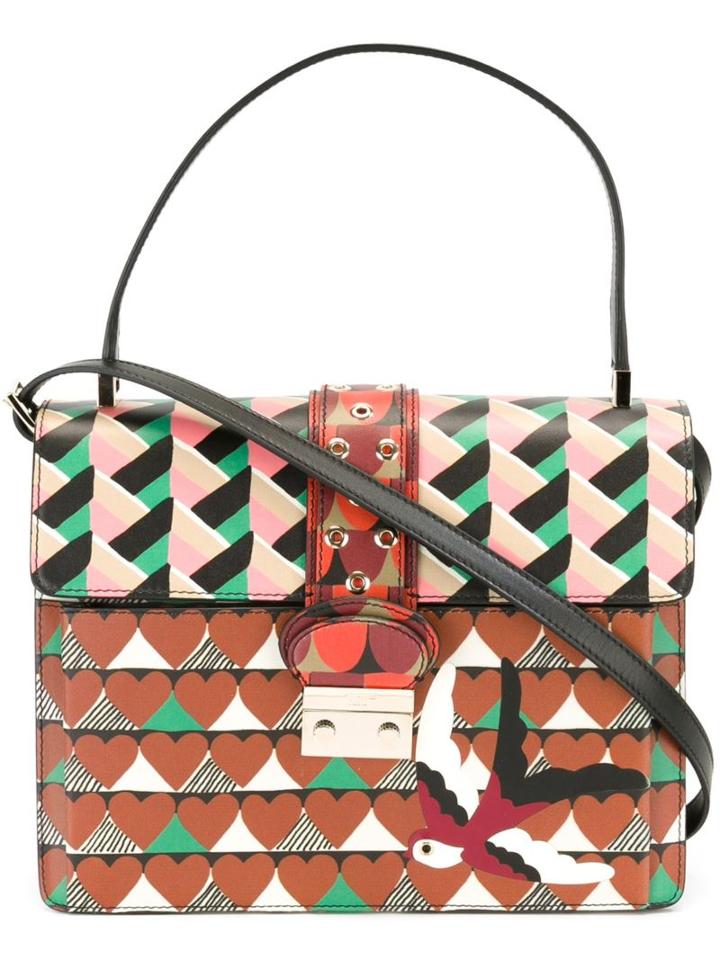 Red Valentino Geometric Print Satchel