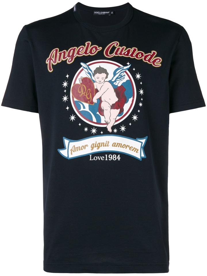 Dolce & Gabbana Angelo Custode Print T-shirt - Blue