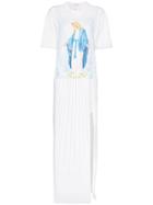Filles A Papa Lourdes Crystal Embellished Cotton T-shirt Dress - White