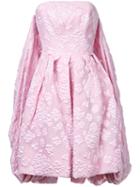 Isabel Sanchis Strapless Floral Dress, Women's, Size: 36, Pink/purple, Silk/cotton/polyamide/viscose