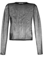 Saint Laurent Sheer Crew-neck Sweater - Black