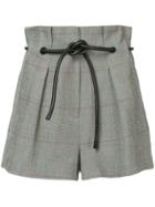 3.1 Phillip Lim Check Pleated Shorts - Grey