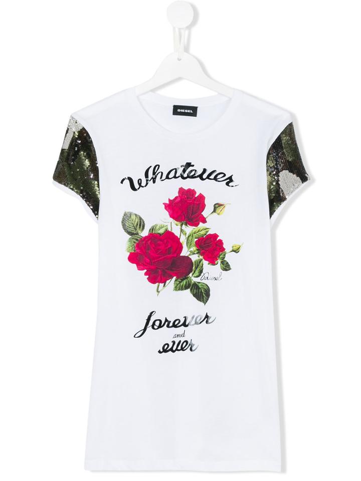 Diesel Kids - Teen Tredi T-shirt - Kids - Cotton - 14 Yrs, Girl's, White