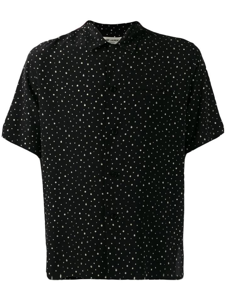 Saint Laurent Spotted Bowling-style Shirt - Black