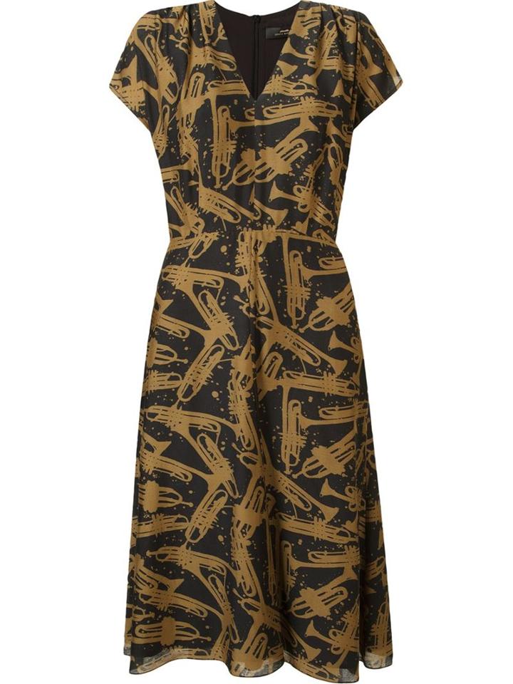 Andrea Marques Midi Printed Flared Dress