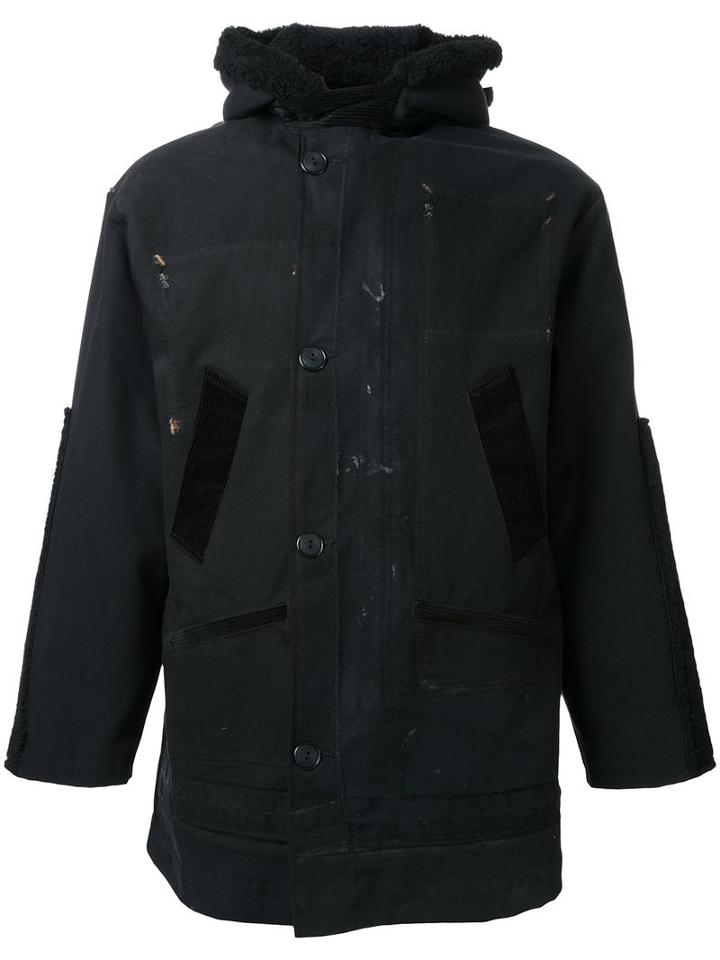 Longjourney Duffle Jacket, Men's, Size: Medium, Black, Cotton/calf Leather