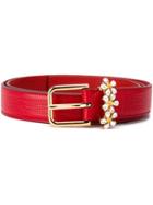 Dolce & Gabbana Daisy Crystal Belt - Red