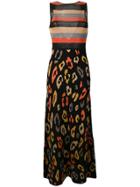 Just Cavalli Leopard Knit Maxi Dress - Black